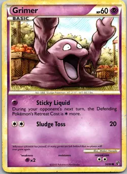 Grimer 50/90 Common HGSS Undaunted Pokemon Near Mint - Image 1