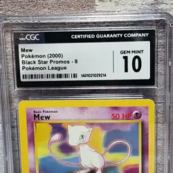 2000 Pokemon Black Star Promo Mew #8 CGC 10 Gem Mint WOTC League Rare Non-Holo - Image 2