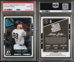 2017 PANINI DONRUSS OPTIC AARON JUDGE #38 PSA 10 GEM MINT - Image 3