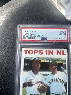 1964 Topps In NL Hank Aaron / Willie Mays #423 – PSA 4 VG-EX – HOF - Image 2