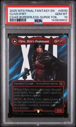 PSA 10 Magic MTG Clive, Ifrit's Dominant #0530 Surge Foil GEM MINT Final Fantasy - Image 2