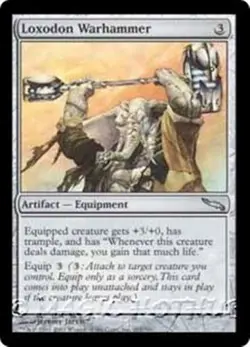 LOXODON WARHAMMER Mirrodin MTG Artifact — Equipment Unc FOIL LP/EX - Image 1