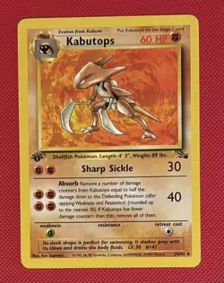 Pokemon Kabutops 24/62 Fossil 1999 Rare 1st Edition Regular 60 HP - Image 1