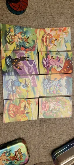 Prismatic Evolutions Empty Mini Tin Set Of 9 with Display + 9 Coins /Art Cards - Image 3