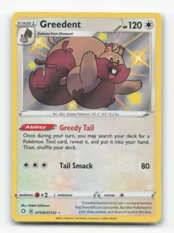 Pokemon TCG - Greedent SV100/SV122 NM Shiny Rare Shining Fates Shiny Vault - Image 1