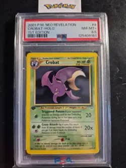 First Edition 2001 Pokemon Neo Revelation 4/64 Crobat Holo PSA NM-MT+ 8.5 - Image 1