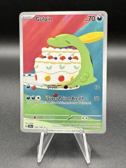 TCG Pokemon Stellar Crown Gulpin 154/142 Illustration Rare, NM - Image 1