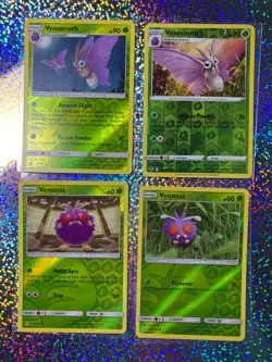 Pokemon Unbroken Bonds Reverse Holo: 11/214 Venomoth; 9/214 & 10/214 Venonat - Image 1