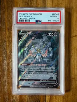 POKEMON TCG - CROWN ZENITH GALARIAN GALLERY - ZACIAN V GG48/GG70 - PSA 10 - Image 1