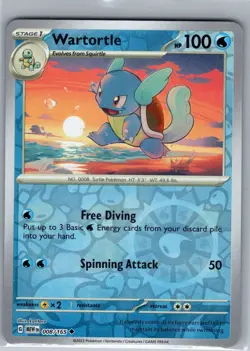 Wartortle 008/165 Reverse Holo SV: Scarlet & Violet 151 - Pokemon Card - NM - Image 1