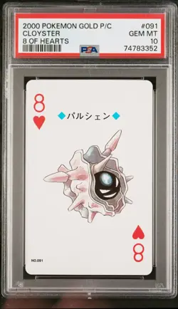2000 Pokemon Gold Silver Playing Cards Cloyster '8 of Hearts' PSA 10 GEM MINT - Image 1