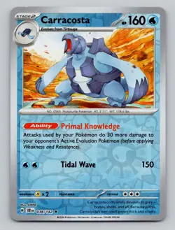 Reverse Holo Carracosta 38/142 Rare Stellar Crown Pokemon - Image 1