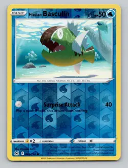 Reverse Holo Hisuian Basculin 044/196 Common Lost Origin Pokemon - Image 1