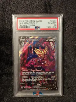 2023 POKEMON SWORD & SHIELD CROWN ZENITH #GG54 FULL ART/ZAMAZENTA V PSA 10 - Image 1