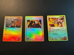 Pokemon TCG Team Magma Rhyhorn, Rhydon and Maxie REVERSE HOLO - 2004 - Image 1