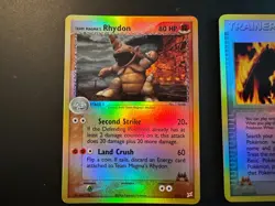 Pokemon TCG Team Magma Rhyhorn, Rhydon and Maxie REVERSE HOLO - 2004 - Image 2