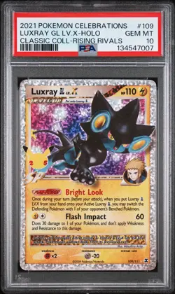 2021 POKEMON CELEBRATIONS CLASSIC COLL #109 LUXRAY GL LV.X-HOLO PSA 10 - Image 1