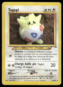 2002 Pokemon Togepi Uncommon FRENCH Neo Destiny 56/105 Unlimited DMG - Image 1