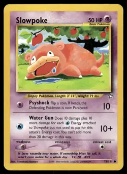 2000 Pokemon Slowpoke Common Neo Genesis 73/111 Unlimited DMG - Image 1