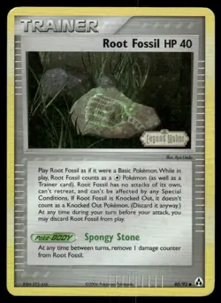 2006 Pokemon Root Fossil Common Legend Maker 80/92 Reverse Holo DMG - Image 1