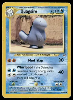 2001 Pokemon Quagsire Common Neo Revelation 48/64 Unlimited DMG - Image 1