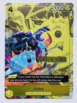 CARD ONE PIECE TCG - Jinbe EB02-055 Alternate TOURNAMENT WINNER NEAR MINT ENG - Image 1