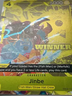 CARD ONE PIECE TCG - Jinbe EB02-055 Alternate TOURNAMENT WINNER NEAR MINT ENG - Image 3