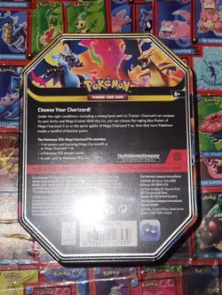 SEALED Mega Charizard X ex Tin Pokemon TCG Mega Evolution Phantasmal Flames - Image 3