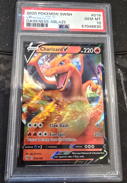 2020 Pokemon Darkness Ablaze Charizard V #019 PSA 10 GEM MINT 19/189 - Image 1