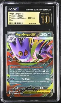 Pokemon Phantasmal Flames Mega Gengar ex 056/094 CGC PRISTINE 10 - Image 1