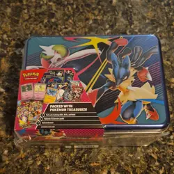 Pokemon Treasure Chest Tin 2023 Ralts Kirlia Lucario Latios Mawile Promo Booster - Image 1