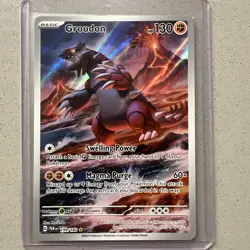 Pokemon TCG Groudon 199/182 SV04 Paradox Rift Illustration Rare Full Art Holo - Image 1