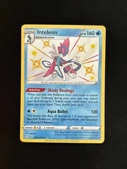 Inteleon - SV027/SV122 - Pokemon Shining Fates Sword Shield Shiny Rare Card NM - Image 1