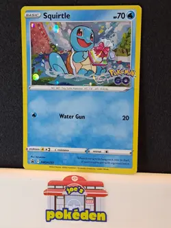 Pokemon GO Stamped Squirtle Swsh233 Promo Card - NM - Rare HD SWIRL - Image 1