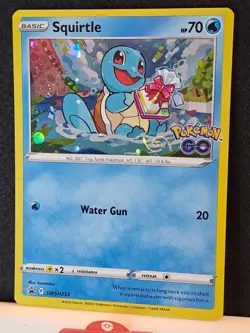 Pokemon GO Stamped Squirtle Swsh233 Promo Card - NM - Rare HD SWIRL - Image 2