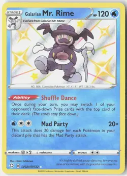 Galarian Mr. Rime SV021/SV122 Shiny Rare Shining Fates Shiny Vault Pokemon NM - Image 1