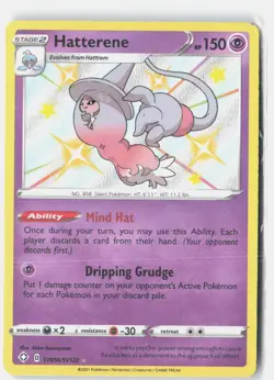 Hatterene SV056/SV122 Shiny Rare Shining Fates Shiny Vault Pokemon Near Mint - Image 1