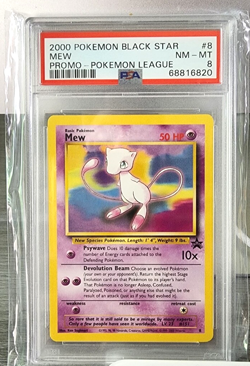 2000 Black Star promo Mew Pokemon League #8 PSA 8 - Image 1