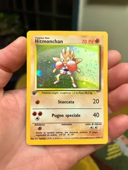 1999 Pokemon 1st Edition Hitmonchan Holo 7/102 (Italian) - MP Quality - Image 3