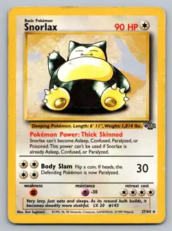 SNORLAX 27/64 RARE JUNGLE POKEMON DMG - Image 1