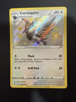 Corvisquire SV102/SV122 Shiny Holo Rare Shining Fates Pokemon TCG LP - Image 1