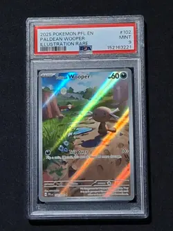 2025 POKEMON PFL EN-PHANTASMAL FLAMES ILLUSTRATION RARE PALDEAN WOOPER PSA 9 - Image 1
