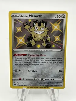 Galarian Meowth Shining Fates SV086/SV122 Shiny Holo Rare Pokemon Pokemon - Image 1