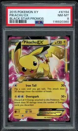 2015 PSA 8 Pokemon XY Pikachu EX XY84 Black Star Promo Card - Image 1
