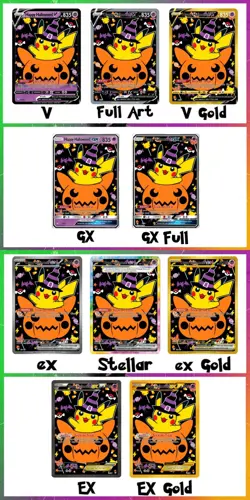 CUSTOM Trick-or-Treat Pumpkin Pikachu Halloween Pokemon Card - Image 3