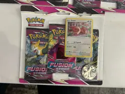 Lot Of 3 - Pokemon 3 Pack Blister Fusion Strike - Eevee HOLO Promo Card - Image 2