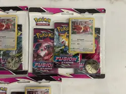 Lot Of 3 - Pokemon 3 Pack Blister Fusion Strike - Eevee HOLO Promo Card - Image 3