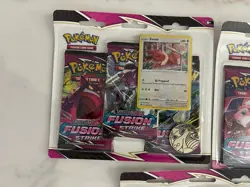 Lot Of 3 - Pokemon 3 Pack Blister Fusion Strike - Eevee HOLO Promo Card - Image 4