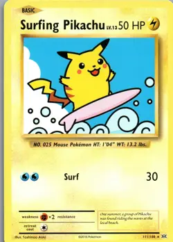 Surfing Pikachu Secret Rare XY - Evolutions 111/108 NM Normal - Pokemon - Image 1