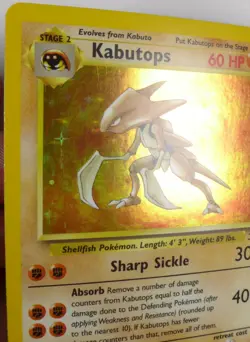 Kabutops 9/62 Holo Fossil Unlimited LP Pokemon TCG - Image 2
